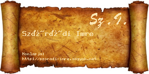 Szórádi Imre névjegykártya